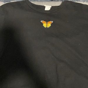 Black butterfly shirt